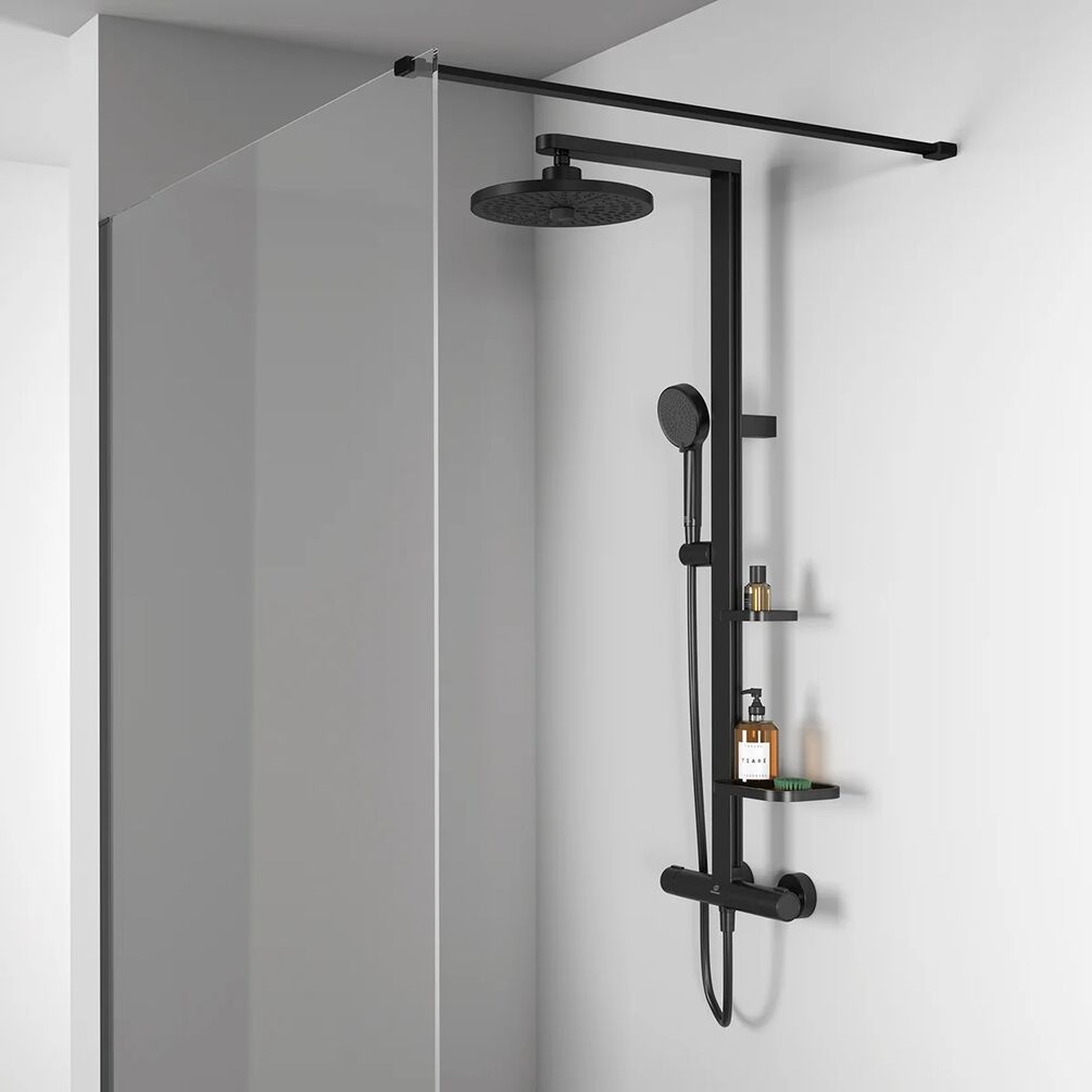Lifestyle image of Ideal Standard Ceratherm Alu+ Silk Black Thermostatic Shower System